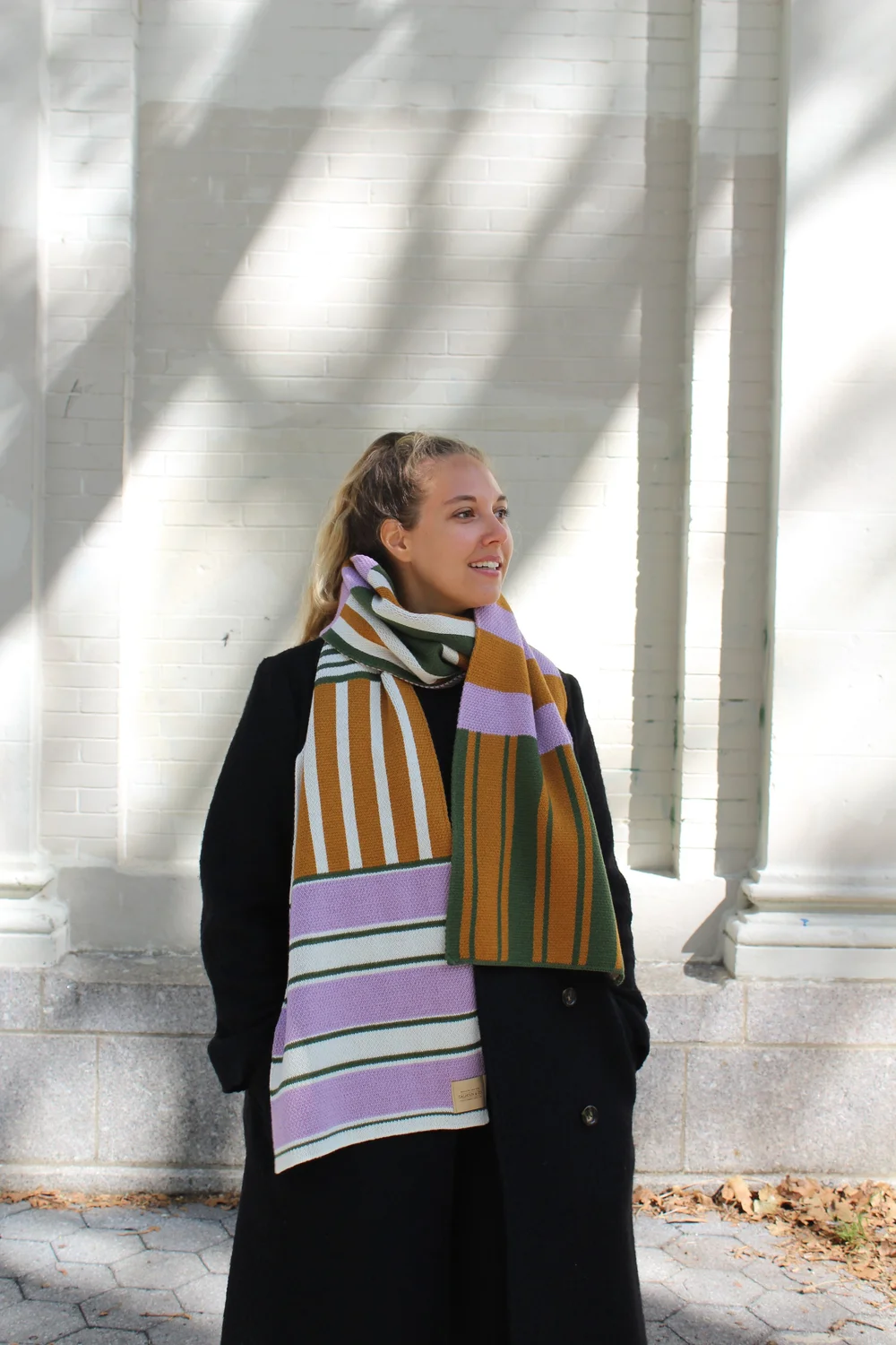 PATCHWORK MIXED STRIPE MERINO WOOL COZY SCARF — Calhoun & Co.
